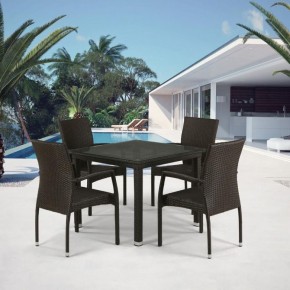 Комплект плетеной мебели T257A/YC379A-W53 Brown (4+1) + подушки на стульях в Нижневартовске - niznevartovsk.ok-mebel.com | фото 1