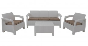 Комплект уличной мебели Yalta Premium Terrace Triple Set (Ялта) белый (+подушки под спину) в Нижневартовске - niznevartovsk.ok-mebel.com | фото