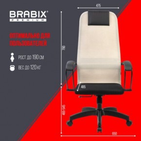 Кресло BRABIX PREMIUM "Ultimate EX-800" пластик, плотная двойная сетка Х2, черное/бежевое, 532916 в Нижневартовске - niznevartovsk.ok-mebel.com | фото 6