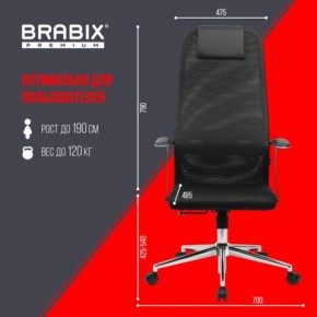 Кресло BRABIX PREMIUM "Ultimate EX-801" хром, плотная двойная сетка Х2, черное, 532917 в Нижневартовске - niznevartovsk.ok-mebel.com | фото 7
