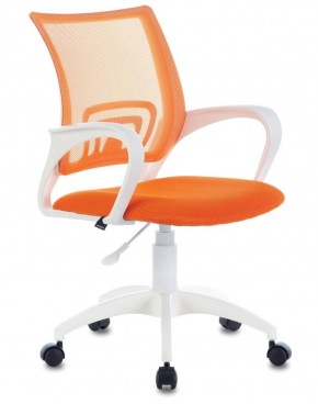 Кресло BRABIX "Fly MG-396W", пластик белый, сетка, оранжевое, 532401, MG-396W_532401 в Нижневартовске - niznevartovsk.ok-mebel.com | фото