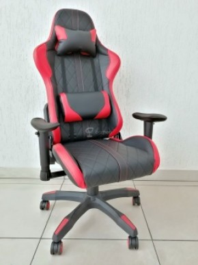 Кресло геймерское Barneo K-52 (черная экокожа красные вставки) в Нижневартовске - niznevartovsk.ok-mebel.com | фото