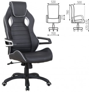 Кресло компьютерное BRABIX "Techno Pro GM-003" (черное/серое, вставки серые) 531814 в Нижневартовске - niznevartovsk.ok-mebel.com | фото 2