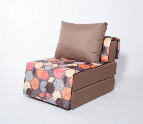 Кресло-кровать бескаркасное Харви (коричневый-геометрия браун) в Нижневартовске - niznevartovsk.ok-mebel.com | фото 1
