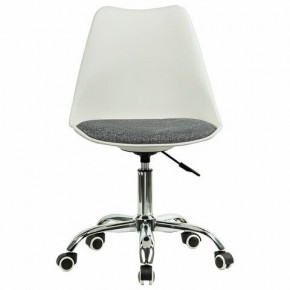 Кресло стул BRABIX "Eames MG-310 CH", хром, пластик белый, ткань серая, 532924 в Нижневартовске - niznevartovsk.ok-mebel.com | фото