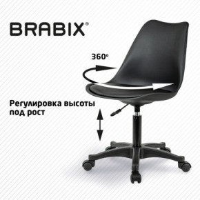 Кресло стул BRABIX "Eames MG-310 PL", пластик черный, экокожа черная, 532927 в Нижневартовске - niznevartovsk.ok-mebel.com | фото 3