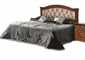 Кровать 2-х спальная с мягким изголовьем без изножья Карина-3 орех (К3КР-4[1]) в Нижневартовске - niznevartovsk.ok-mebel.com | фото