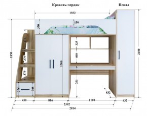 Кровать-чердак Тея (*Без Пенала) в Нижневартовске - niznevartovsk.ok-mebel.com | фото 2