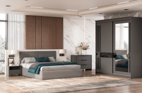 Кровать двойная №4 с основанием (Серый) в Нижневартовске - niznevartovsk.ok-mebel.com | фото 3