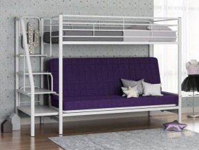 Кровать двухъярусная с диваном "Мадлен-3" (Белый/Фиолетовы) в Нижневартовске - niznevartovsk.ok-mebel.com | фото