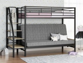 Кровать двухъярусная с диваном "Мадлен-3" (Черный/Серый) в Нижневартовске - niznevartovsk.ok-mebel.com | фото 1