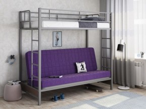 Кровать двухъярусная с диваном "Мадлен" (Серый/Фиолетовый) в Нижневартовске - niznevartovsk.ok-mebel.com | фото 1