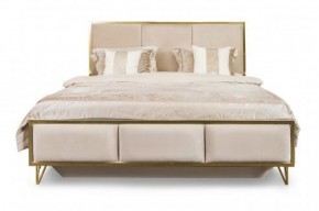 Кровать Lara 1600 с мягким изголовьем + основание (белый глянец) в Нижневартовске - niznevartovsk.ok-mebel.com | фото 1