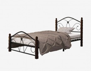 Кровать "Селена 1" Черная (900*2000) (ножки-шоколад) с коваными элементами в Нижневартовске - niznevartovsk.ok-mebel.com | фото 2