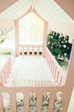 Кровать-домик без ящика 800*1600 (Розовый) в Нижневартовске - niznevartovsk.ok-mebel.com | фото 3