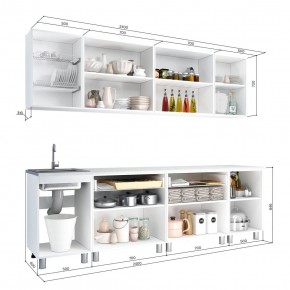 Кухня Айсбери 2.4 м (Белый/Дуб Сонома) в Нижневартовске - niznevartovsk.ok-mebel.com | фото 2
