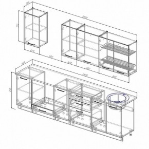 Кухонный гарнитур Антрацит 2800 (Стол. 26мм) в Нижневартовске - niznevartovsk.ok-mebel.com | фото 2