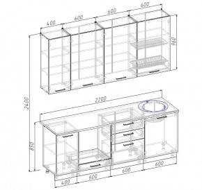 Кухонный гарнитур Дели 2200 (Стол. 26мм) в Нижневартовске - niznevartovsk.ok-mebel.com | фото 2