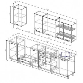 Кухонный гарнитур Графика 2800 (Стол. 38мм) в Нижневартовске - niznevartovsk.ok-mebel.com | фото 2