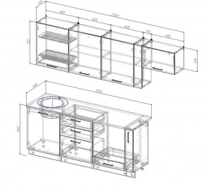 Кухонный гарнитур Жемчуг 2550 (Стол. 38мм) в Нижневартовске - niznevartovsk.ok-mebel.com | фото 2