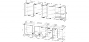 Кухонный гарнитур Умбра 3000 h950 (Стол. 38мм) в Нижневартовске - niznevartovsk.ok-mebel.com | фото 2