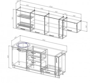 Кухонный гарнитур Вегас 2550 (Стол. 26мм) в Нижневартовске - niznevartovsk.ok-mebel.com | фото 2