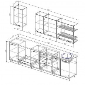 Кухонный гарнитур Вегас 2800 (Стол. 26мм) в Нижневартовске - niznevartovsk.ok-mebel.com | фото 2