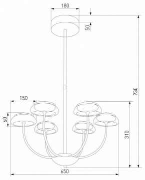 Люстра на штанге Eurosvet Fungo 50388 LED черный в Нижневартовске - niznevartovsk.ok-mebel.com | фото 4
