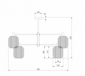 Люстра на штанге Eurosvet Voile 30191/6 черный в Нижневартовске - niznevartovsk.ok-mebel.com | фото 3