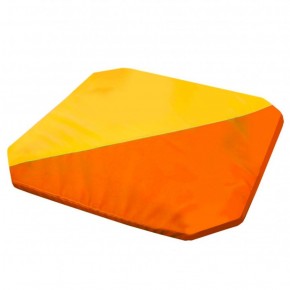 Мат гимнастический 1,3x1,3x0,05м складной скошенные углы цв.оранжевый-желтый в Нижневартовске - niznevartovsk.ok-mebel.com | фото