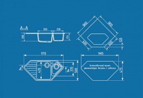 Мойка кухонная ULGRAN U-409 (970*500) в Нижневартовске - niznevartovsk.ok-mebel.com | фото 2