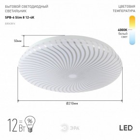 Накладной светильник Эра Slim SPB-6 Slim 8 12-4K в Нижневартовске - niznevartovsk.ok-mebel.com | фото 2