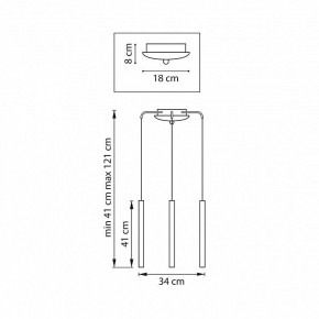 Подвесная люстра Lightstar Tubo L3T747247 в Нижневартовске - niznevartovsk.ok-mebel.com | фото 3