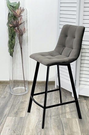 Полубарный стул CHILLI-QB SQUARE графит #14, велюр / черный каркас (H=66cm) М-City в Нижневартовске - niznevartovsk.ok-mebel.com | фото 2
