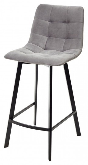 Полубарный стул CHILLI-QB SQUARE светло-серый #26, велюр / черный каркас (H=66cm) М-City в Нижневартовске - niznevartovsk.ok-mebel.com | фото 1