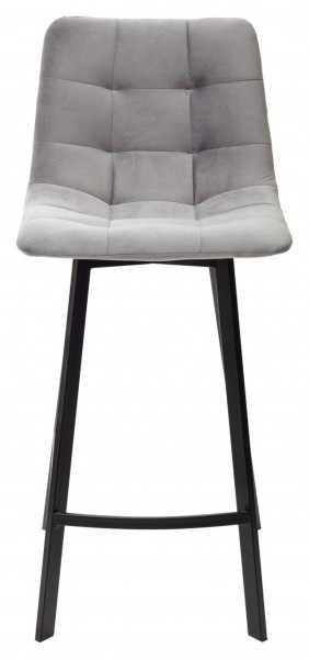 Полубарный стул CHILLI-QB SQUARE светло-серый #26, велюр / черный каркас (H=66cm) М-City в Нижневартовске - niznevartovsk.ok-mebel.com | фото 3