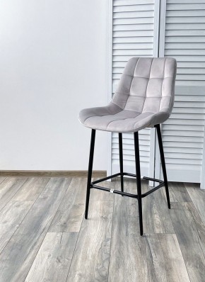 Полубарный стул ХОФМАН, цвет H-09 Светло-серый, велюр / черный каркас H=63cm М-City в Нижневартовске - niznevartovsk.ok-mebel.com | фото 2