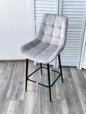 Полубарный стул ХОФМАН, цвет H-09 Светло-серый, велюр / черный каркас H=63cm М-City в Нижневартовске - niznevartovsk.ok-mebel.com | фото 4