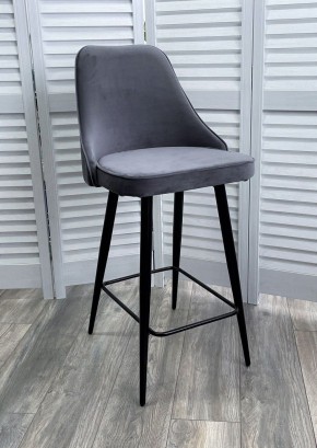 Полубарный стул NEPAL-PB СЕРЫЙ #27, велюр/ черный каркас (H=68cm) М-City в Нижневартовске - niznevartovsk.ok-mebel.com | фото 2