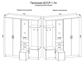 Прихожая Дуся 1.7 УНИ (Дуб Бунратти/Белый Бриллиант) в Нижневартовске - niznevartovsk.ok-mebel.com | фото 2