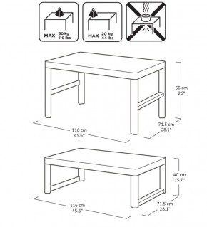 Раскладной стол Лион с регулируемой высотой столешницы (Lyon rattan table) графит (h400/650) в Нижневартовске - niznevartovsk.ok-mebel.com | фото 3