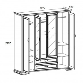 Шкаф 4D2S Z , MONAKO, цвет Сосна винтаж в Нижневартовске - niznevartovsk.ok-mebel.com | фото