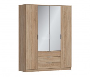 Шкаф 4х дверный с зеркалами Николь СБ-2595/1 (Дуб Сонома) в Нижневартовске - niznevartovsk.ok-mebel.com | фото 1