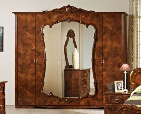 Шкаф 5-и дверный с зеркалами (20.145) Тициана (орех) в Нижневартовске - niznevartovsk.ok-mebel.com | фото