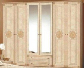 Шкаф 6-и дверный с зеркалами (02.146) Рома (беж) в Нижневартовске - niznevartovsk.ok-mebel.com | фото
