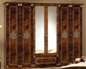 Шкаф 6-и дверный с зеркалами (02.146) Рома (орех) в Нижневартовске - niznevartovsk.ok-mebel.com | фото