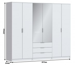 Шкаф 6-ти дверный Николь СБ-2593/1 (Белый) в Нижневартовске - niznevartovsk.ok-mebel.com | фото 3