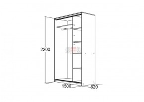 МИРАЖ 15.1 (620) Шкаф для платья и белья в Нижневартовске - niznevartovsk.ok-mebel.com | фото 2