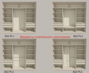 Шкаф-купе 2100 серии SOFT D2+D7+D3+B22+PL2 (по 2 ящика лев/прав+1штанга+1полка) профиль «Графит» в Нижневартовске - niznevartovsk.ok-mebel.com | фото 6