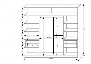 Шкаф-купе 2150 серии NEW CLASSIC K4+K4+K4+B22+PL4(по 2 ящика лев/прав+F обр.штанга) профиль «Капучино» в Нижневартовске - niznevartovsk.ok-mebel.com | фото 3